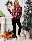 Gingerbread Round Neck Long Sleeve Sweater