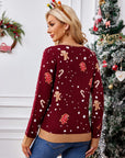 Gingerbread Round Neck Long Sleeve Sweater