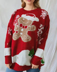 Gingersnap Round Neck Long Sleeve Sweater