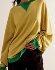 Sienna Contrast Trim Round Neck Long Sleeve Sweatshirt