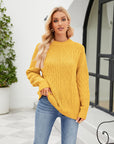 Round Neck Dropped Shoulder Sweater