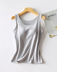 Light Gray Round Neck Tank with Bra