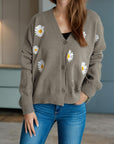 Daisy Button Up V-Neck Cardigan