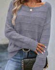 Boat Neck Dropped Shoulder Sweater