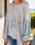 Drawstring Star Long Sleeve Hoodie