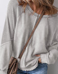 Exposed Seam Long Sleeve Sweatshirt