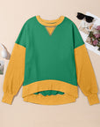 Contrast Round Neck Long Sleeve Sweatshirt