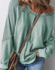 Exposed Seam Long Sleeve Sweatshirt