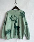 Reindeer and Snowflake Pattern Sweater