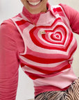 Heart Mock Neck Sweater Vest