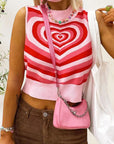 Heart Mock Neck Sweater Vest