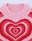 Heart Mock Neck Sweater Vest