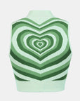 Heart Mock Neck Sweater Vest