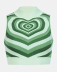 Heart Mock Neck Sweater Vest