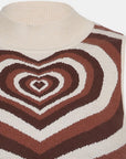 Heart Mock Neck Sweater Vest