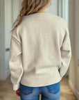 Heart Round Neck Long Sleeve Sweater