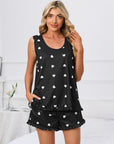 Heart Scoop Neck Tank and Shorts Lounge Set