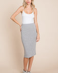 BOMBOM Elastic Waist Pencil Skirt