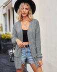 Cable-Knit Long Sleeve Cardigan