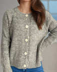 Heathered Button Down Long Sleeve Cardigan