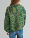 Heathered Turtleneck Dropped Shoulder Sweater