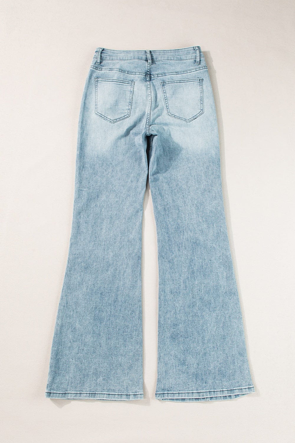 Light Gray High Waist Bootcut Jeans with Pockets