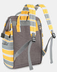 Himawari Striped Waterproof Nylon Backpack Bag with Side Pockets