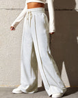 Honey Drawstring Elastic Waist Wide Leg Pants