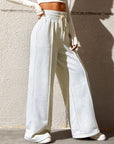 Honey Drawstring Elastic Waist Wide Leg Pants