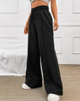 Honey Drawstring Elastic Waist Wide Leg Pants