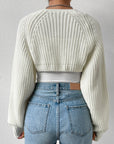 Honey Open Front Long Sleeve Cropped Cardigan