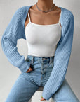 Honey Open Front Long Sleeve Cropped Cardigan