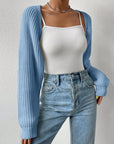 Honey Open Front Long Sleeve Cropped Cardigan