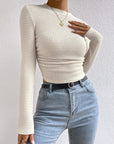 Honey Round Neck Long Sleeve T-Shirt