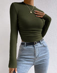 Honey Round Neck Long Sleeve T-Shirt