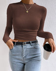 Honey Round Neck Long Sleeve T-Shirt