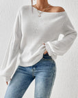 Honey Single Shoulder Long Sleeve Sweater