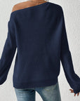 Honey Single Shoulder Long Sleeve Sweater