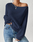 Honey Single Shoulder Long Sleeve Sweater