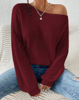 Honey Single Shoulder Long Sleeve Sweater