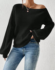 Honey Single Shoulder Long Sleeve Sweater