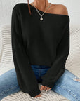 Honey Single Shoulder Long Sleeve Sweater