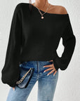 Honey Single Shoulder Long Sleeve Sweater