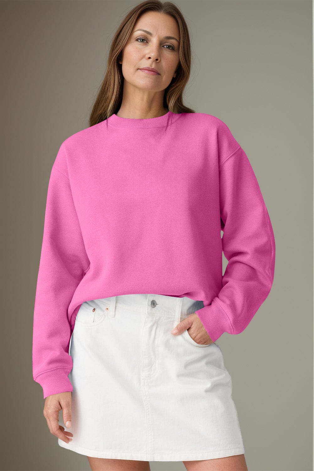 Round Neck Long Sleeve Sweatshirt