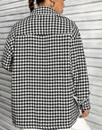 Houndstooth Button Down Long Sleeve Shacket