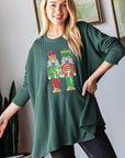 Heimish Sequin Nutcracker Long Sleeve Ribbed Top