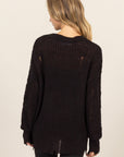 HYFVE Distressed Long Sleeve Knit Top