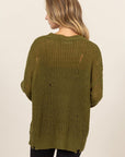 HYFVE Distressed Long Sleeve Knit Top