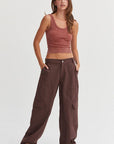 HYFVE Elastic Waist Wide-Leg Cargo Pants