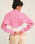 Pink HYFVE Ribbed Knit Bolero Cardigan